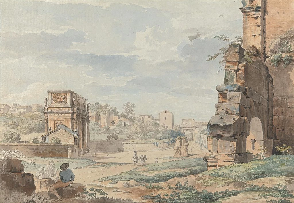 Parte del Colosseo con l'Arco di Costantino e l'Arco di Tito in lontananza - Yale Center for British Art